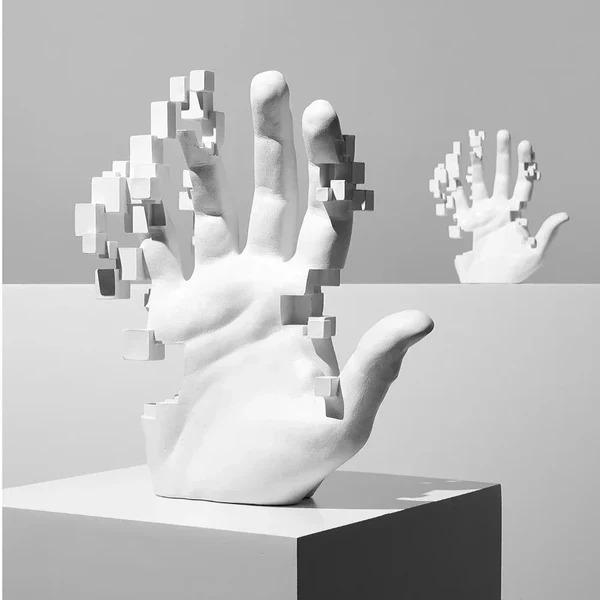 Fast Hand Palm Artwork Mosaic Statue Enhanced