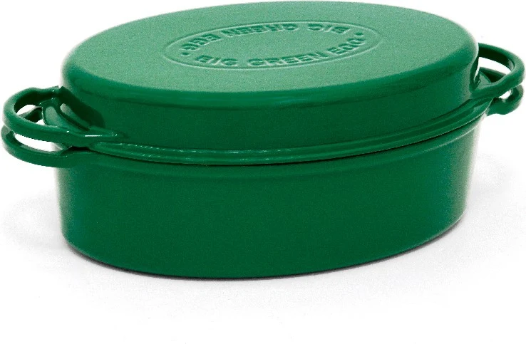 Selected Big Green Egg Oval 5.5 Qt. Enameled Cast Iron Dutch Oven Unique