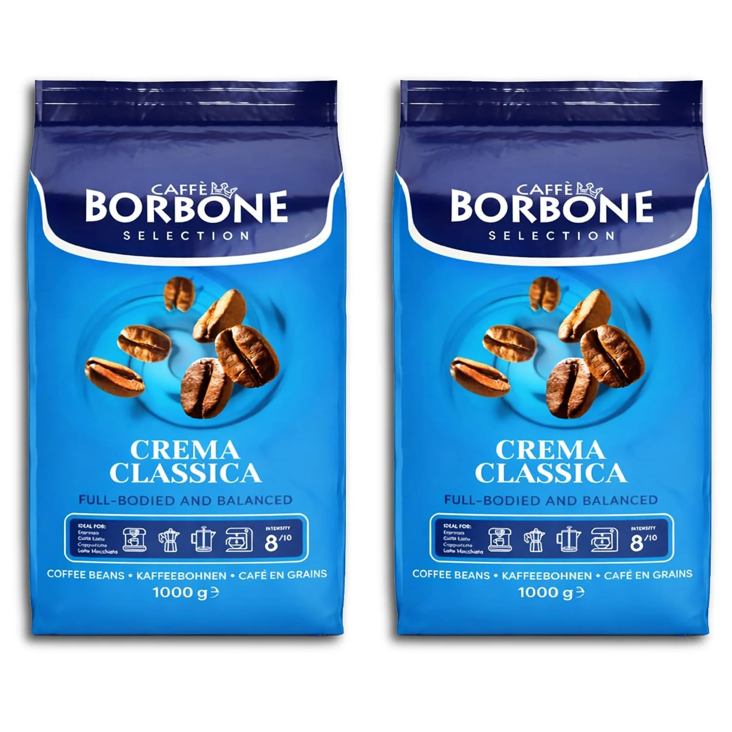 Durable Caffè Borbone Crema Classica Whole Bean Coffee Arabica and Robusta Blend Medium Roast 2.2 lb Bag Pack of 2 Easy-to-Use
