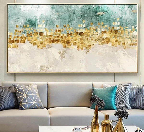 High-End Golden Coins Tree Wall Canvas Art Smart