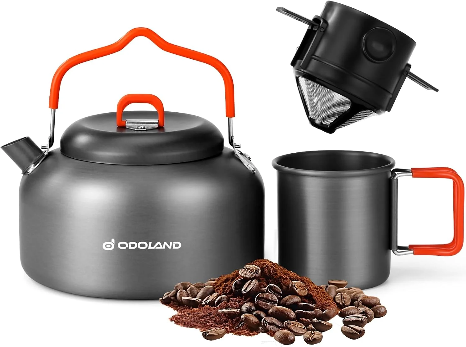 Trusted Odoland Camping Coffee Pot Camping Coffee Makers 1.2L Camping Kettle with Camping Mug and Camp Coffee Filter of Camp Cookware for Hiking Backpacking Relaxed