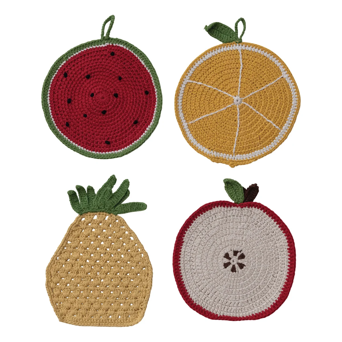 Smart Cotton Crocheted Fruit Shaped Pot Holder Modern