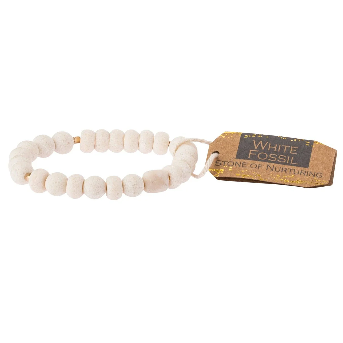 Reusable White Fossil Stone Bracelet Stone of Nurturing Organic