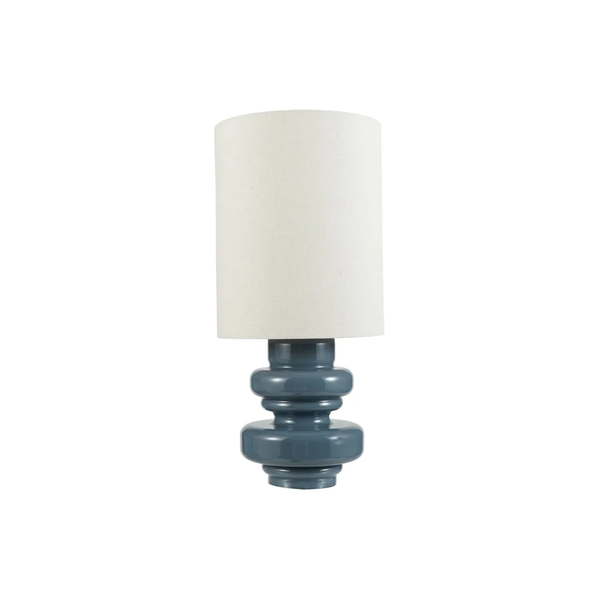 High-End Glass Table Lamp with Linen Shade Inline Switch Excellent