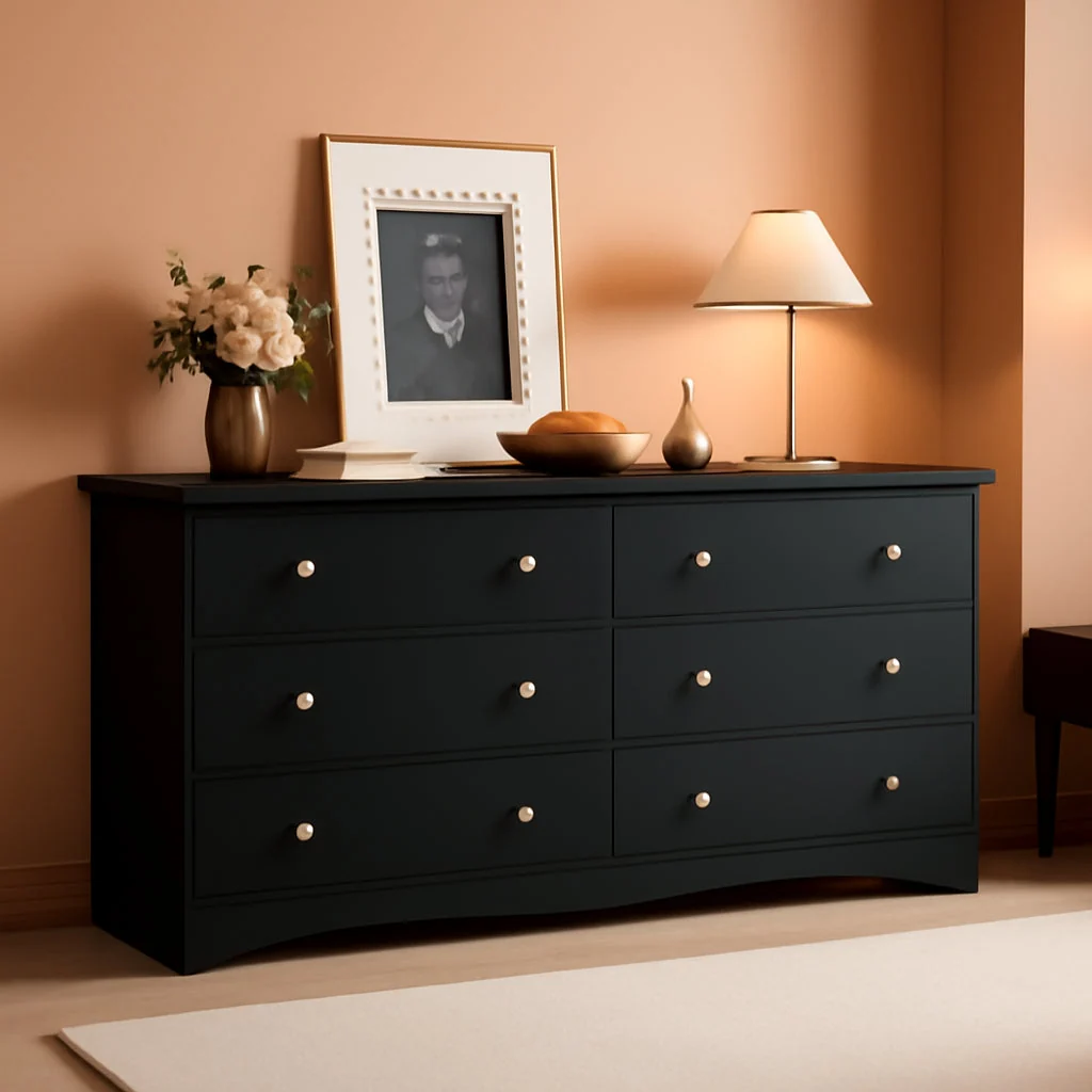 Expertly Made Black Premium Bedroom Dresser With Storage Drawers Fast