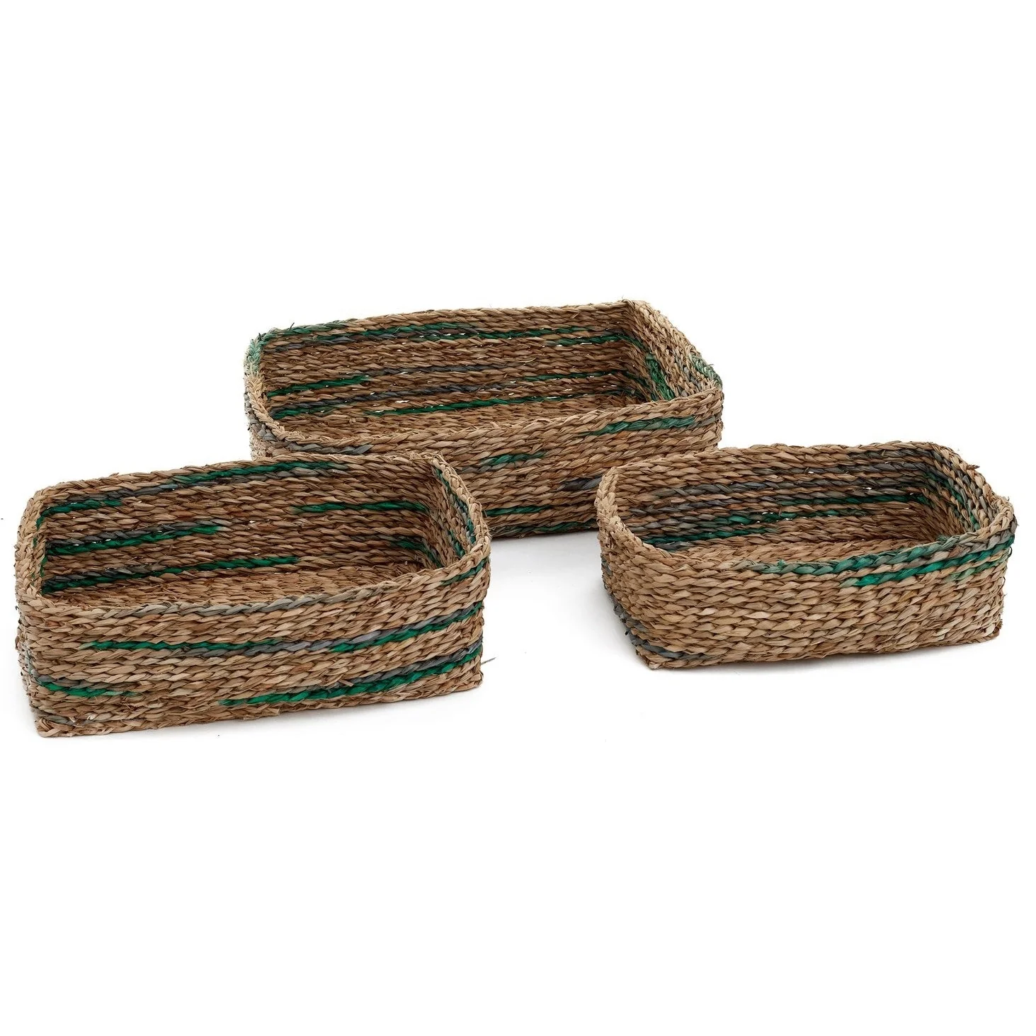 Original Seagrass Rectangle Baskets - Set of 3 Eco-Friendly