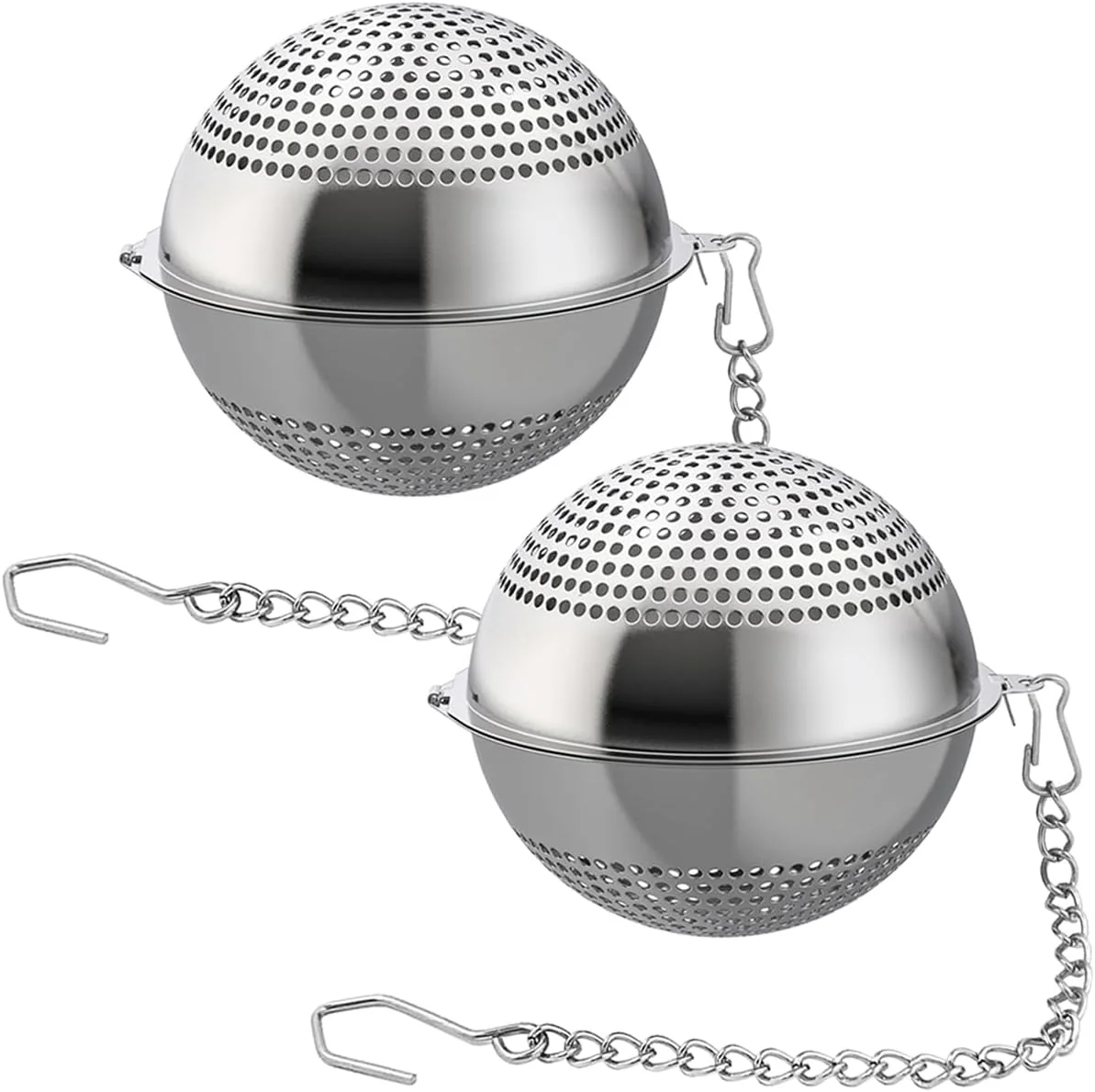 Fine Crafted 2 Pack Food Grade 304 Stainless Steel Mesh Tea Ball 2.1 Inch Tea Infuser Strainer Filter Diffuser for Loose Tea Classic