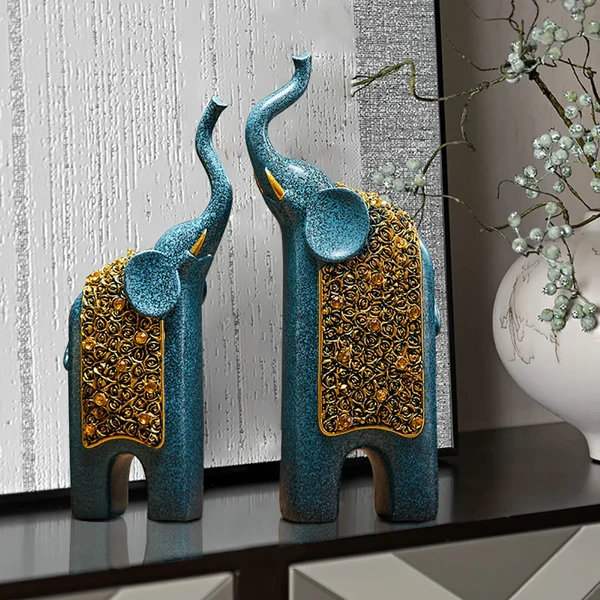 Comfortable Retro Resin Elephant Ornaments High-End