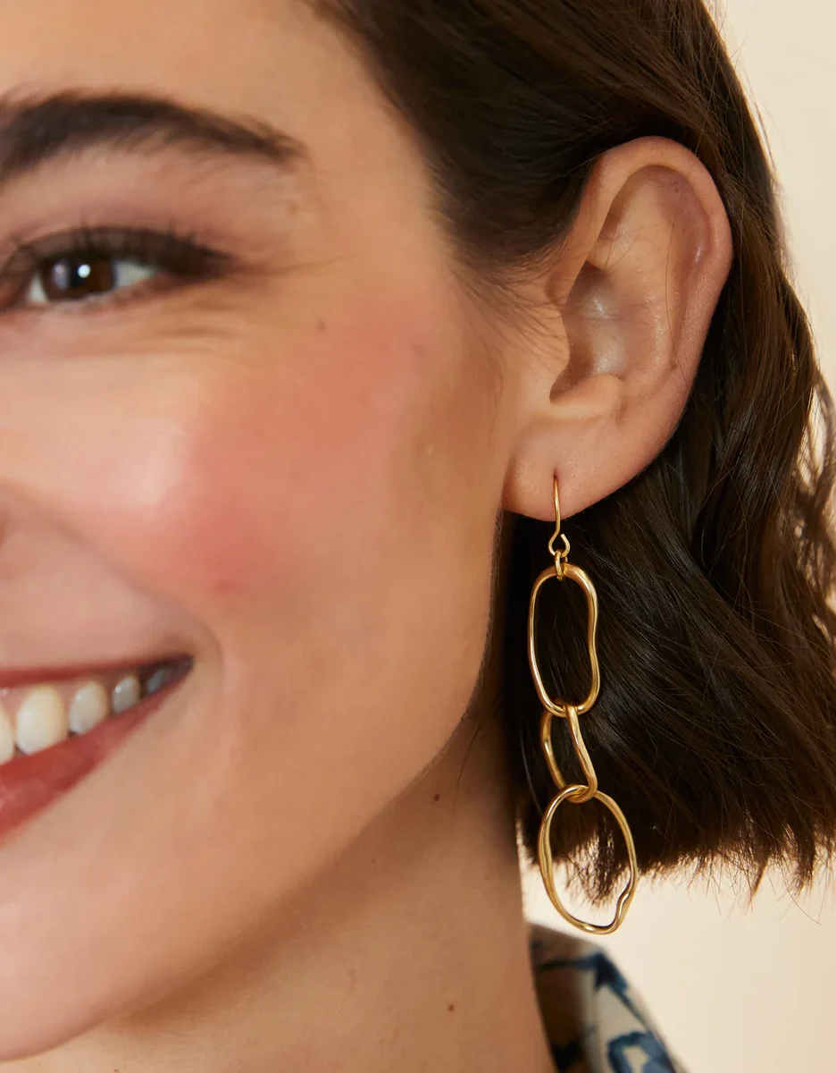 Recyclable River Club Earrings Gold Certified