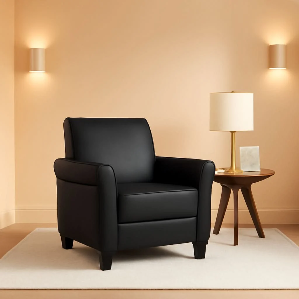 Organic Black Accent Chair Modern Design For Living Room Furniture Luxury