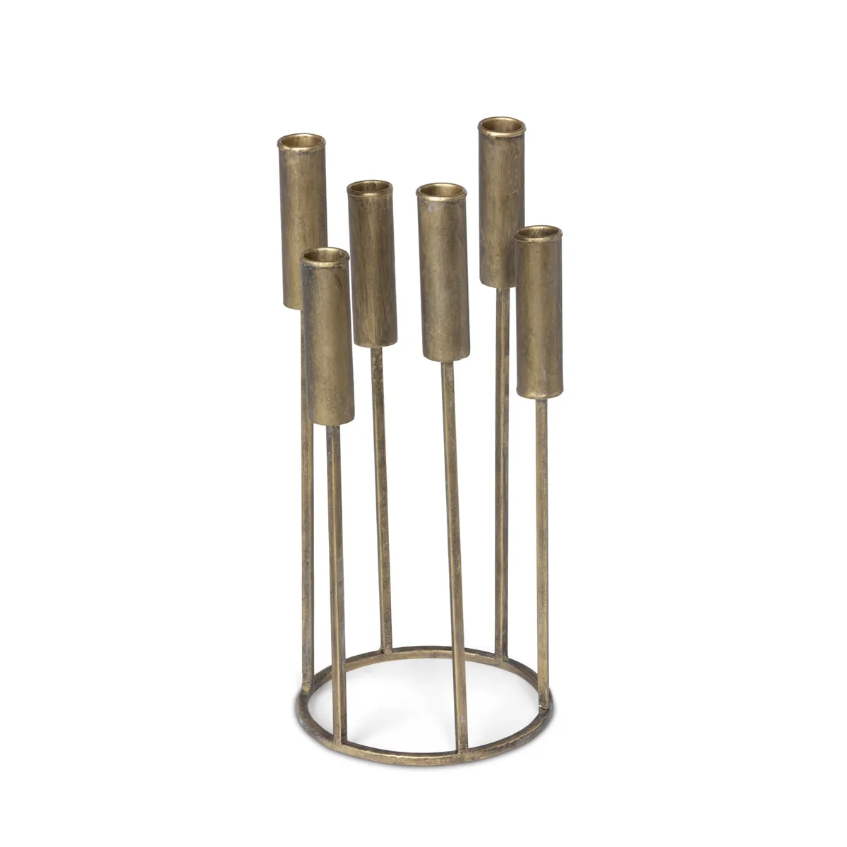 Expertly Made Iron Multi Height Taper Holder Antique Gold Finish Effective