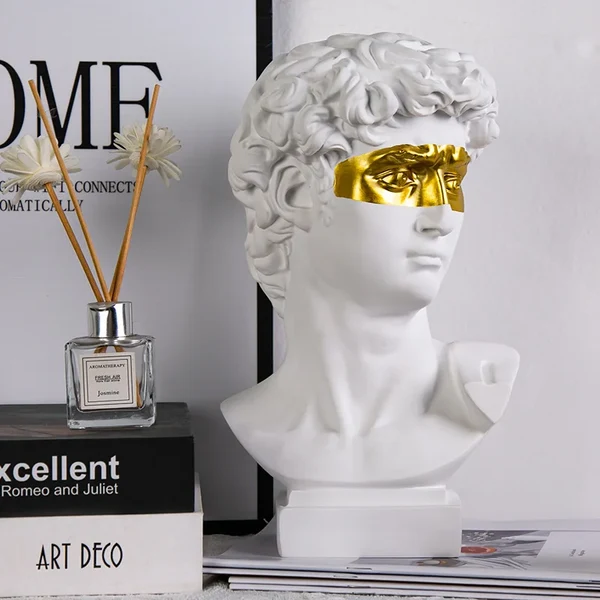 First-Class David Head Resin Statue Smooth