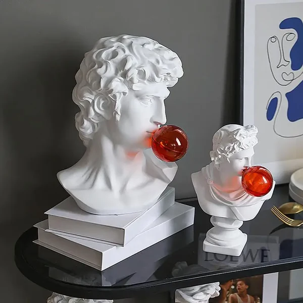 Secure Pop Classic David Bust with Bubblegum Statue Practical