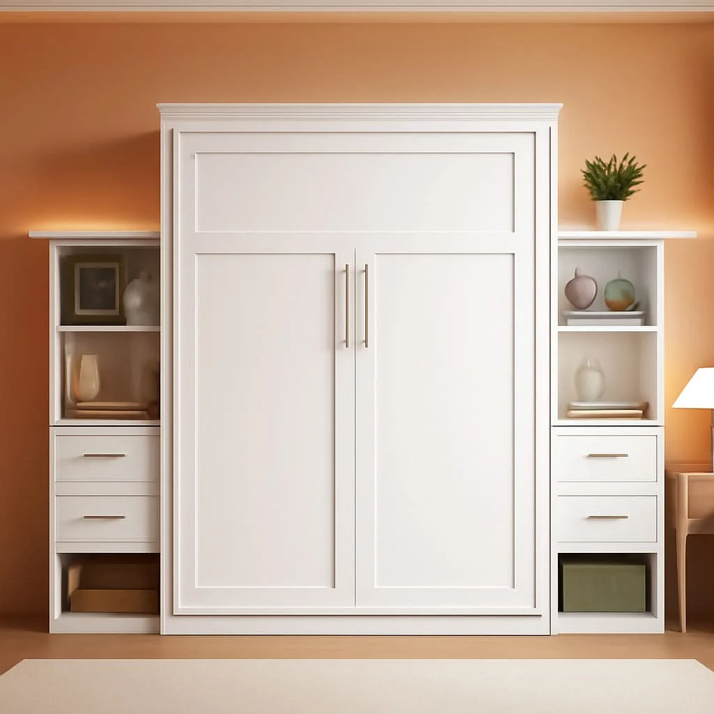 Powerful Full Murphy Wall Bed With Wardrobe Storage Solutions Minimalist