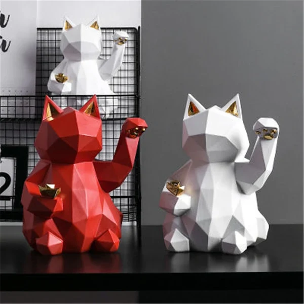 Original Design Nordic Style Geometric Lucky Cat Authentic