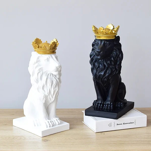Practical Golden Crown Lion King Statue Soft