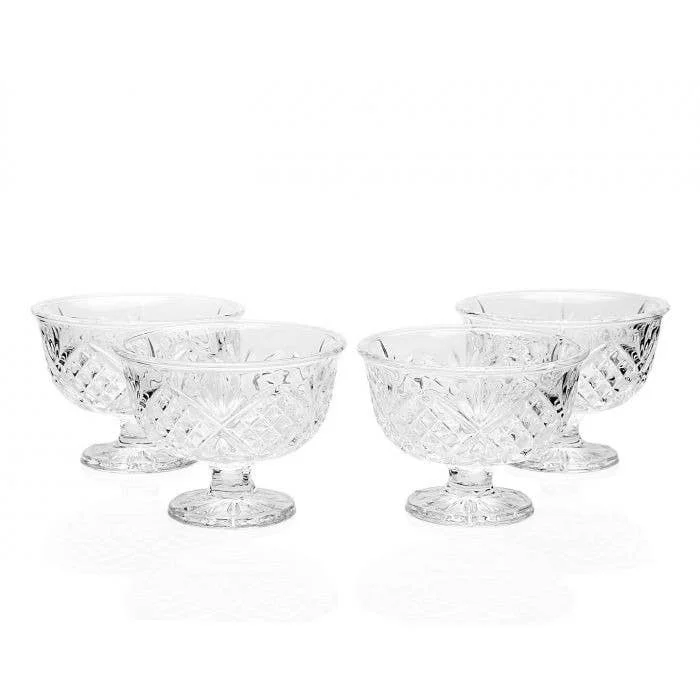 Trendy Non-Lead Crystal Ice Cream Bowl Green