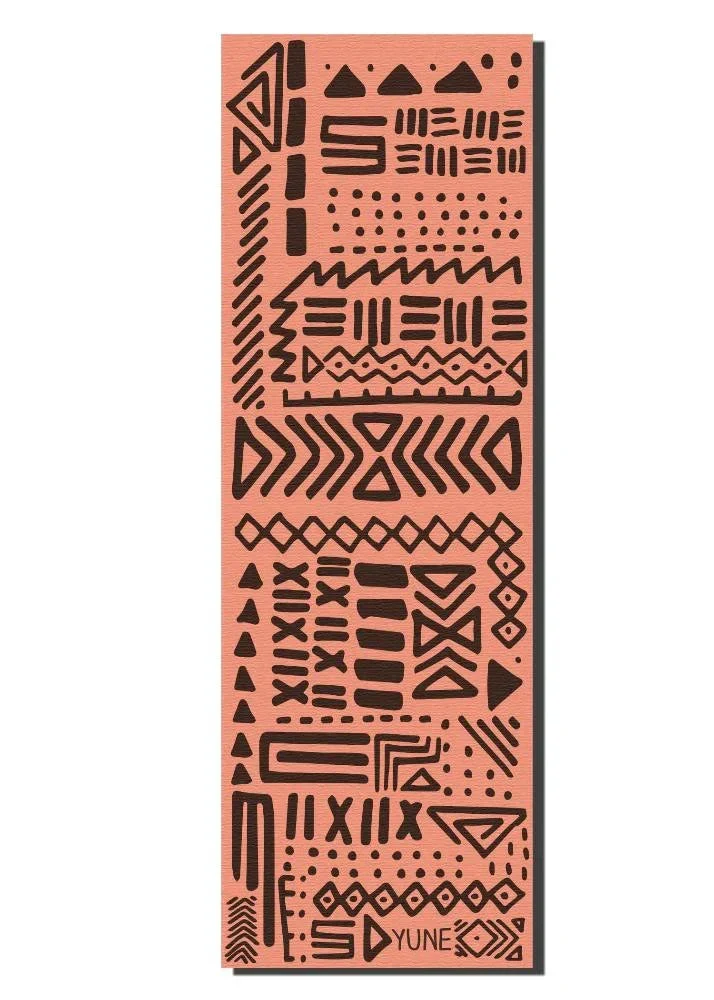 Verified Yoga Mat 6mm Thick Tan Non-Slip Eco Friendly Yune Yoga Obelisk Detailed