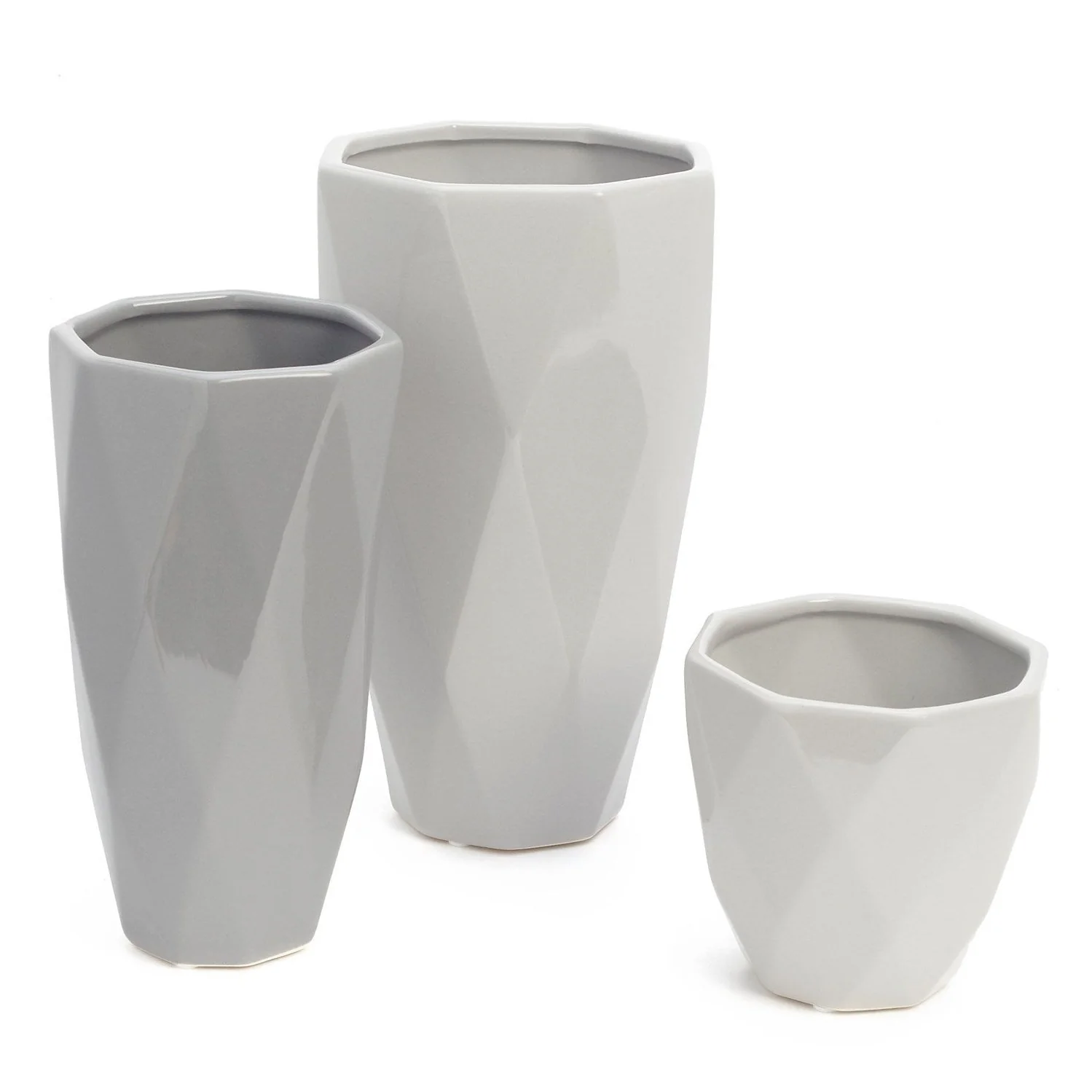 Quality Almada Large Ceramic Geo Vase Taupe Innovative