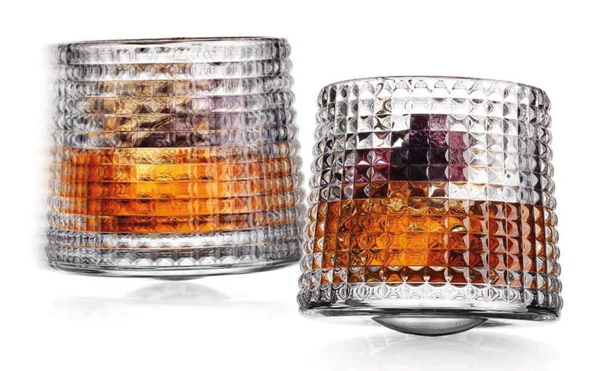 Recyclable Revolve Spinning Non-Lead Crystal Whiskey Glass Breathable