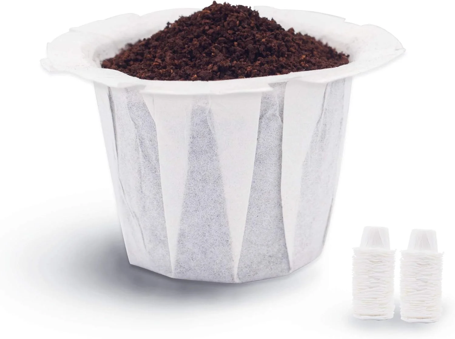 Green Disposable Coffee Filters 100 Counts Coffee Filter Paper for Keurig Brewers Single Serve 1.0 and 2.0 Compatible with Reusable K Cup Filter White Outstanding