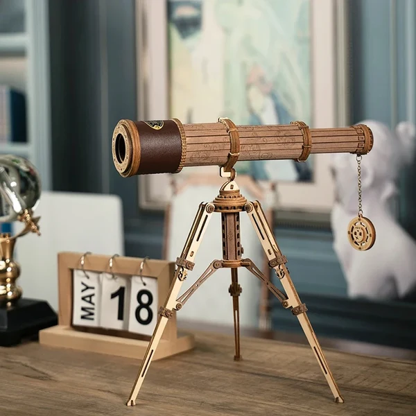 Consistent DIY Vintage Wooden Telescope Puzzle Green