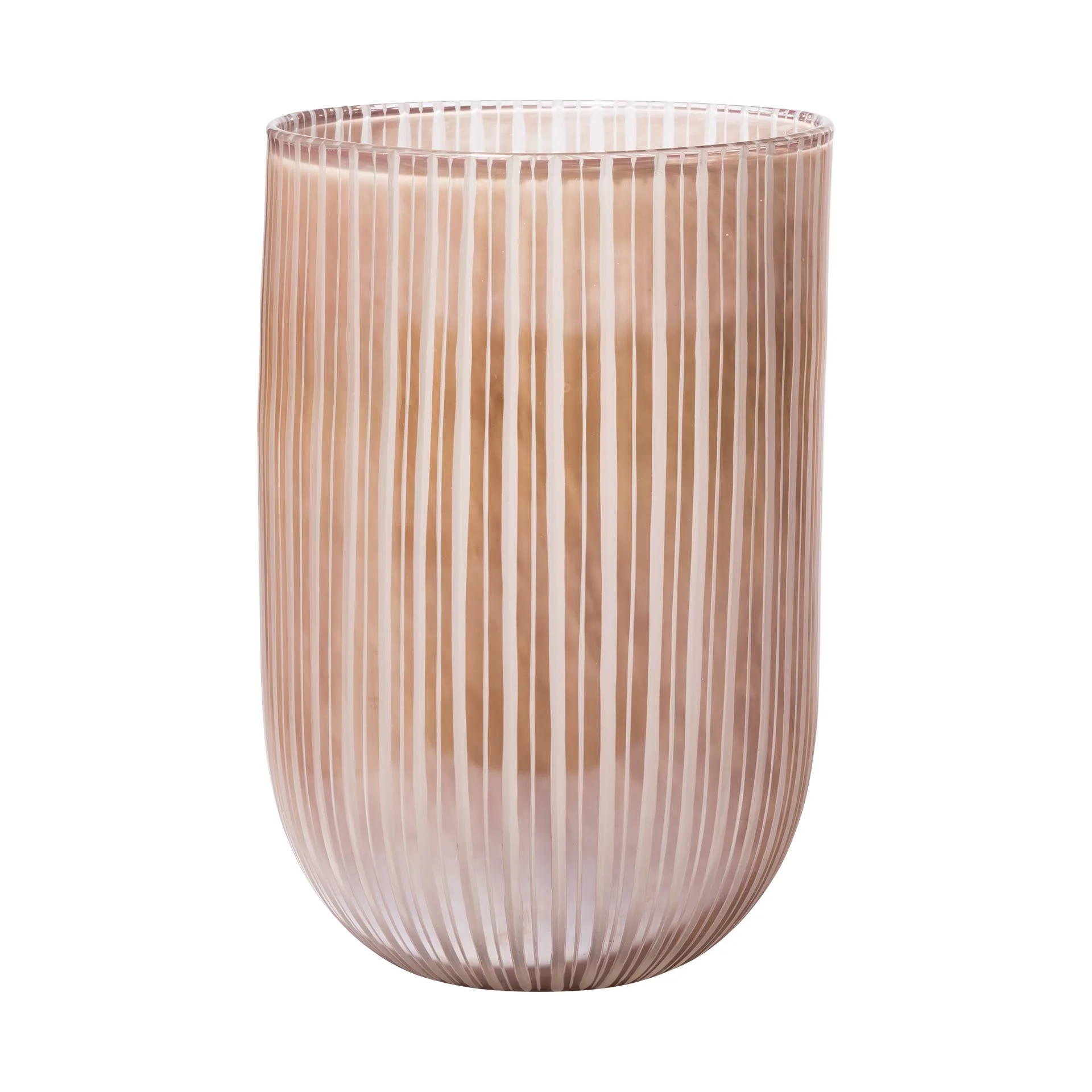 Authentic Ladoga Red Toned Pinstripe Glass Cylindrical Vase Next-Generation