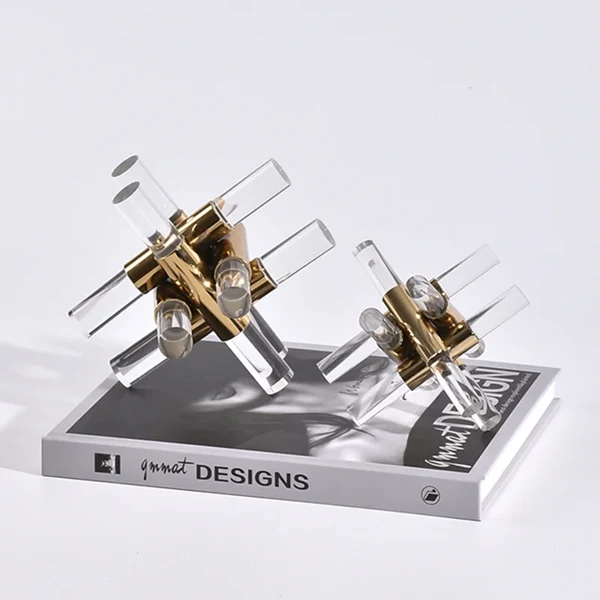 Secure Modern Nordic Metal Acrylic Cross Sculpture Premium Material