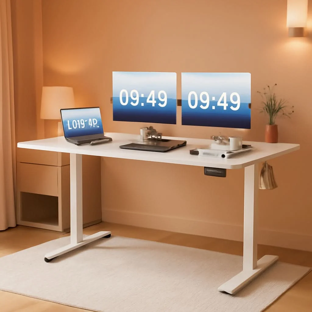 Recyclable Electric Standing Desk 55x24 Inches Memory Presets Environmentally Friendly