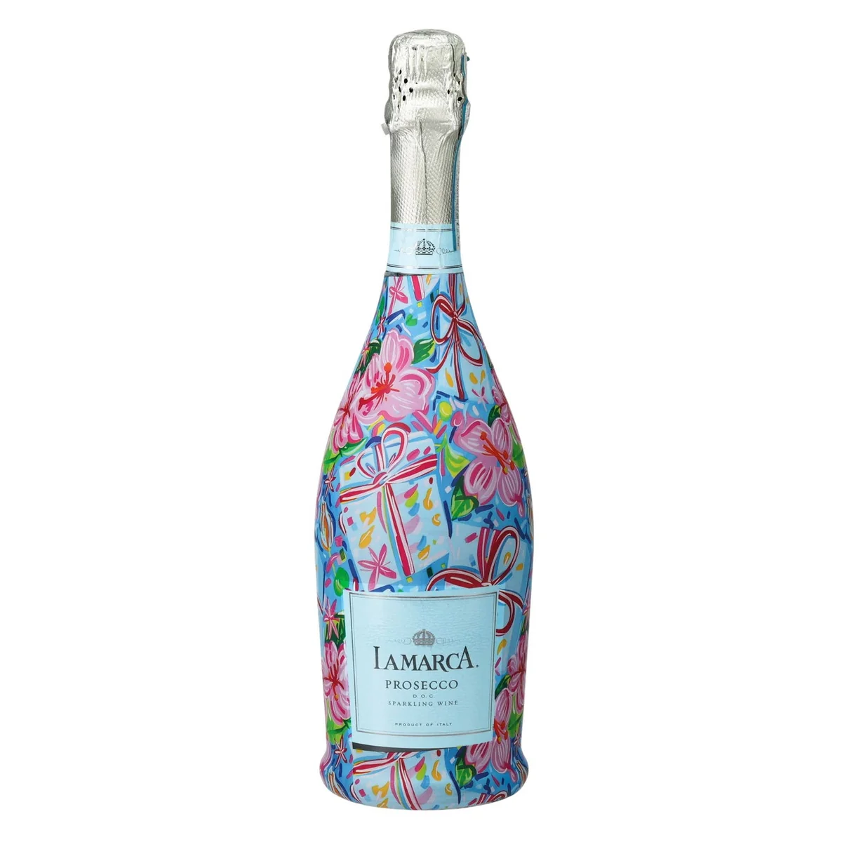 Sophisticated Preppy Happy Birthday Brushed Presents Prosecco Bottle Wrap Powerful