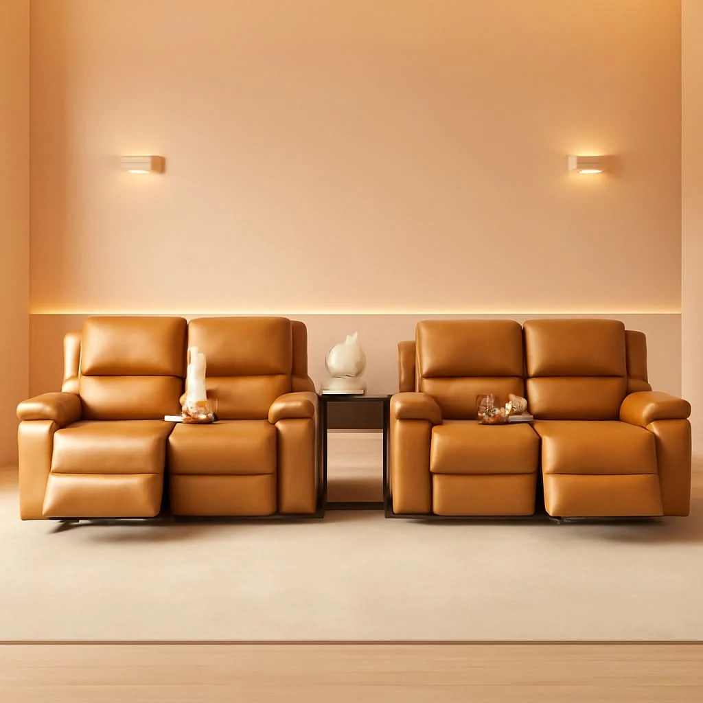 Recyclable Alpine Ginger Living Room Recliner Set 2 Piece Love Seat Sophisticated