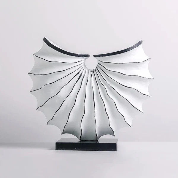 Eco-Friendly Abstract Fan Shaped Metal Sculpture Refined