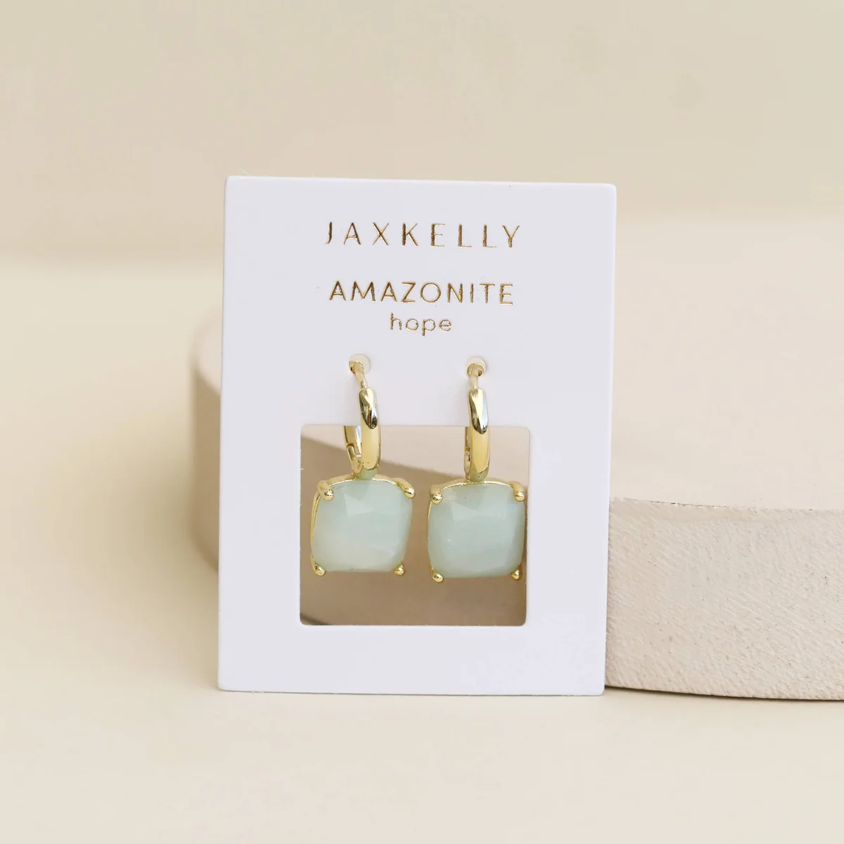 High-End Amazonite Gemstone Mini Drop Earrings Pure