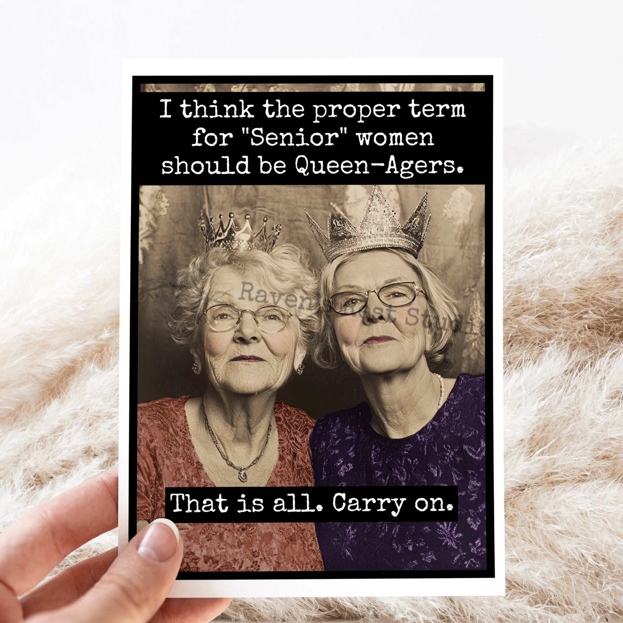 Carefully Designed Queen-Agers Birthday Card Classic
