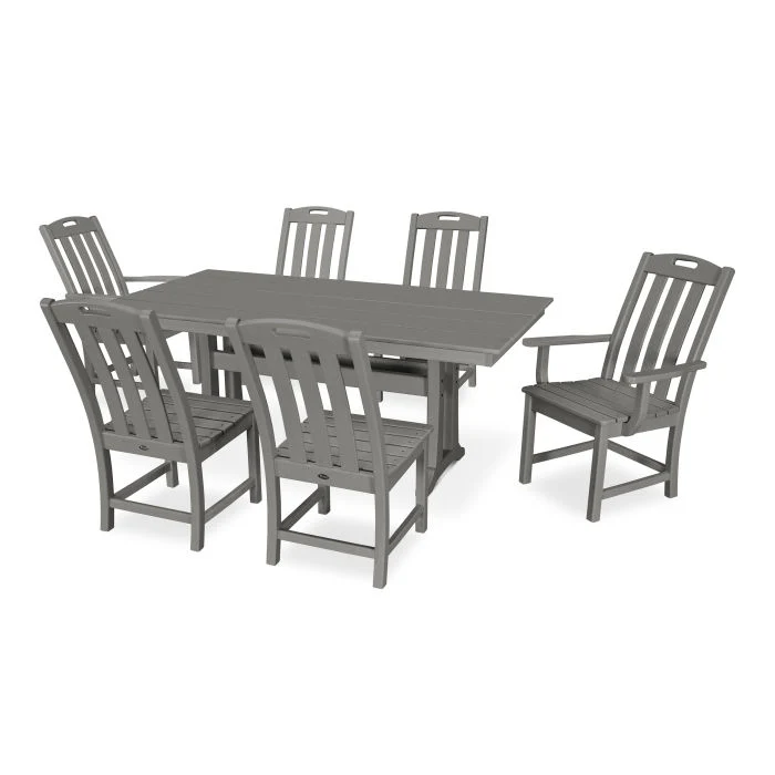 Flexible Trex® Outdoor Furniture™ Yacht Club 7-Piece Farmhouse Trestle Dining Set Contemporary