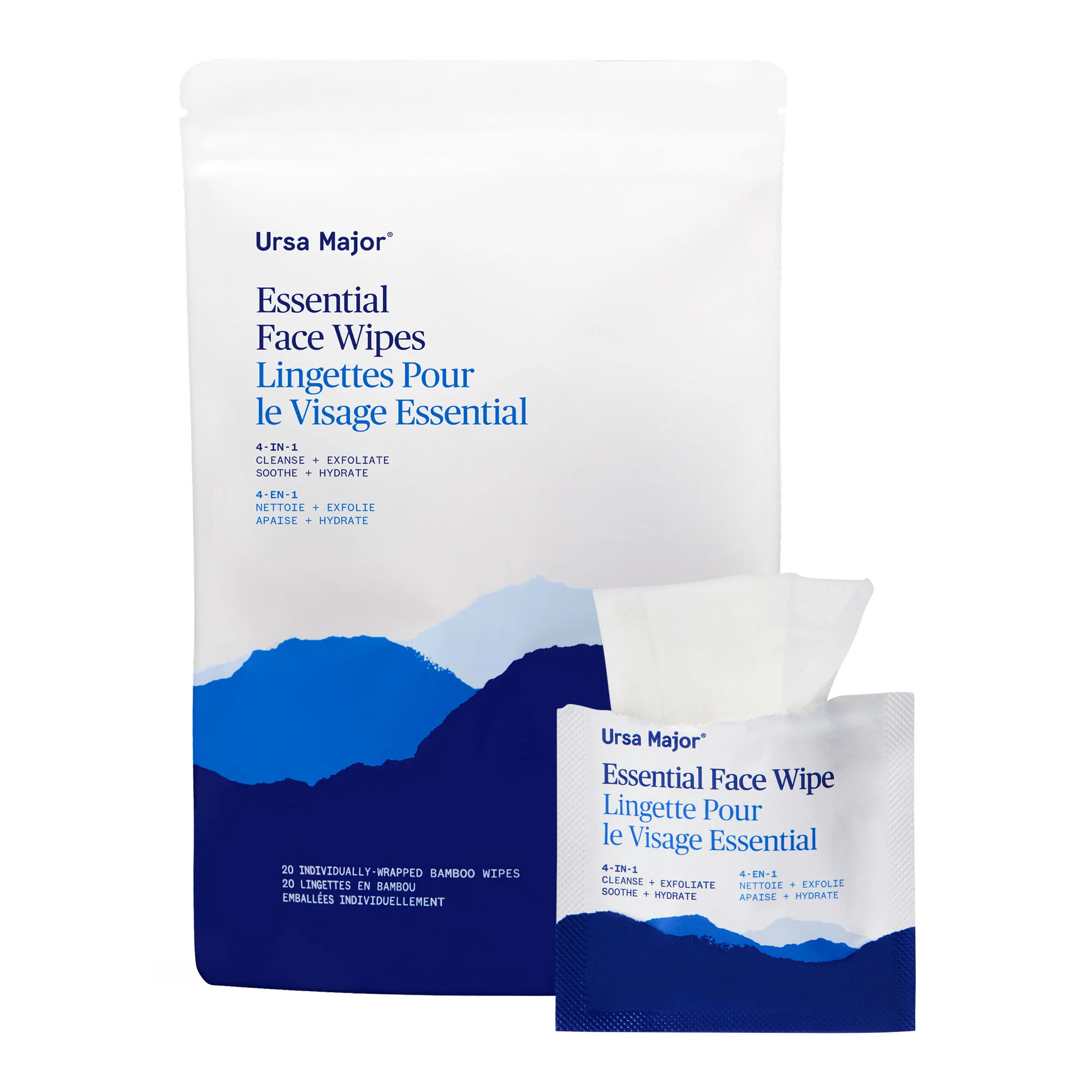 Classic Ursa Major Essential Face Wipes Individually Wrapped Easy-to-Use