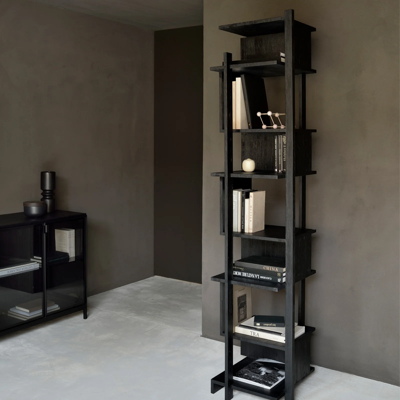 Verified Abstract Column Teak - Black 203cm Traditional