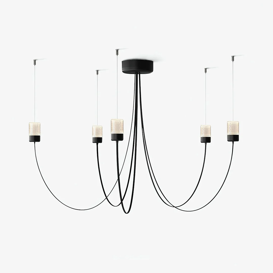 Relaxed Nordic Black Wwinging Chandelier Functional