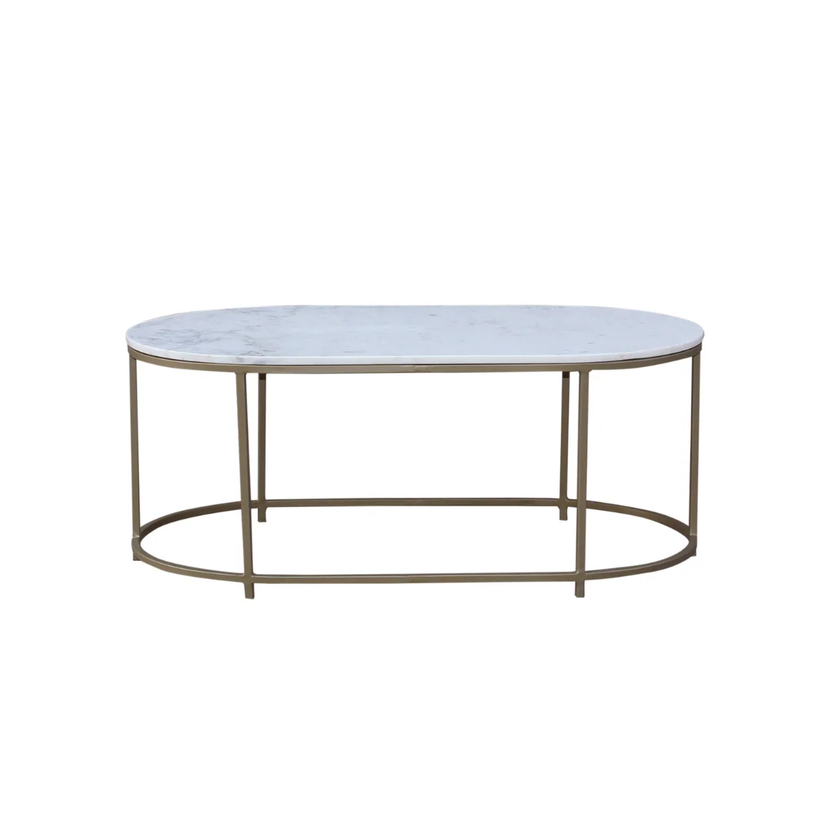 Advanced Tane Marble Gold Oval Coffee Table Fine Crafted