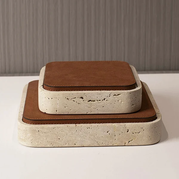 Relaxed Luxury Travertine Jewelry Box with Lid Premium Material
