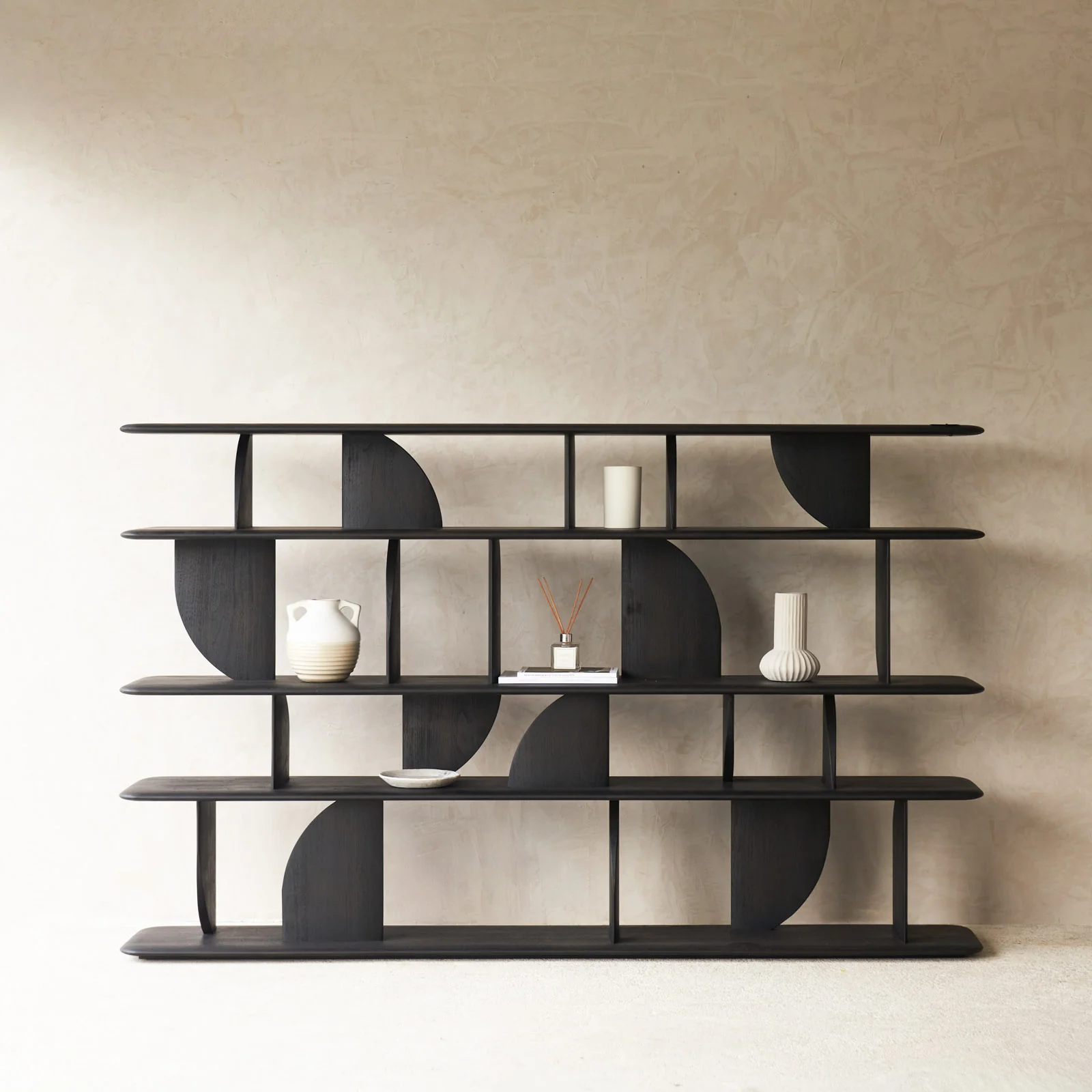 Official Geometric Rack Teak Dark Stain Clean