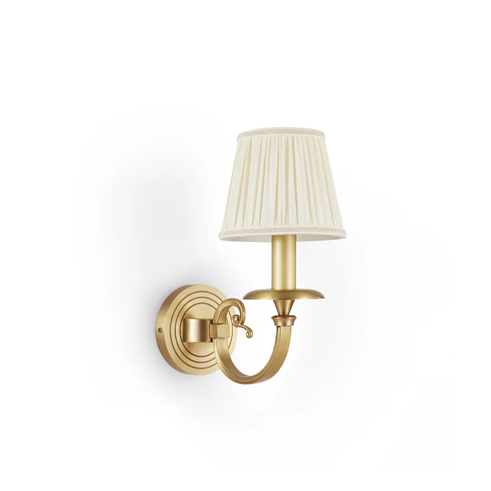 Carefully Designed Pleated Brass Wall Lamp Proven