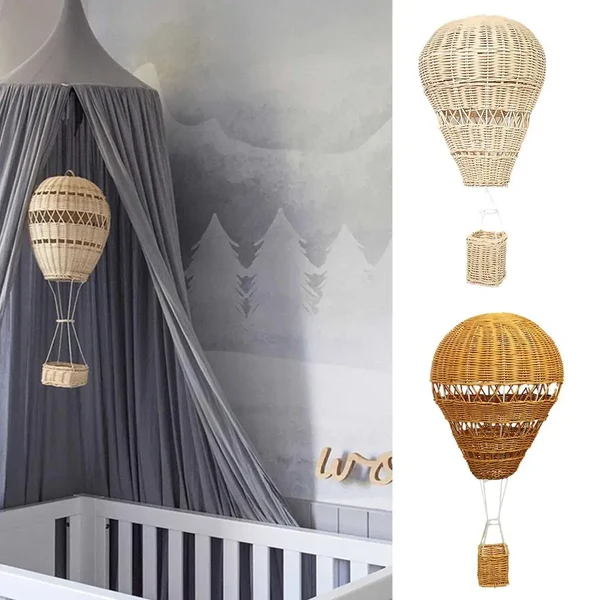 Organic Rattan Hot Air Balloon Pendant Decor Official