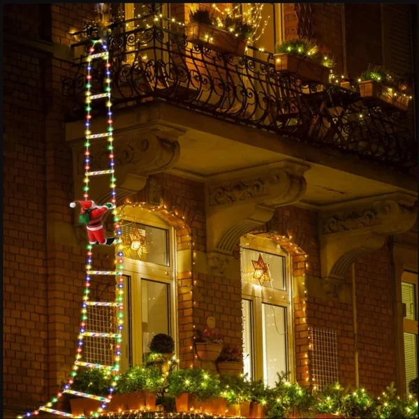 Recyclable LED Christmas Ladder Lights with Santa Claus Top-Quality