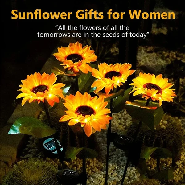 Convenient LED Solar Sunflower Lights Organic