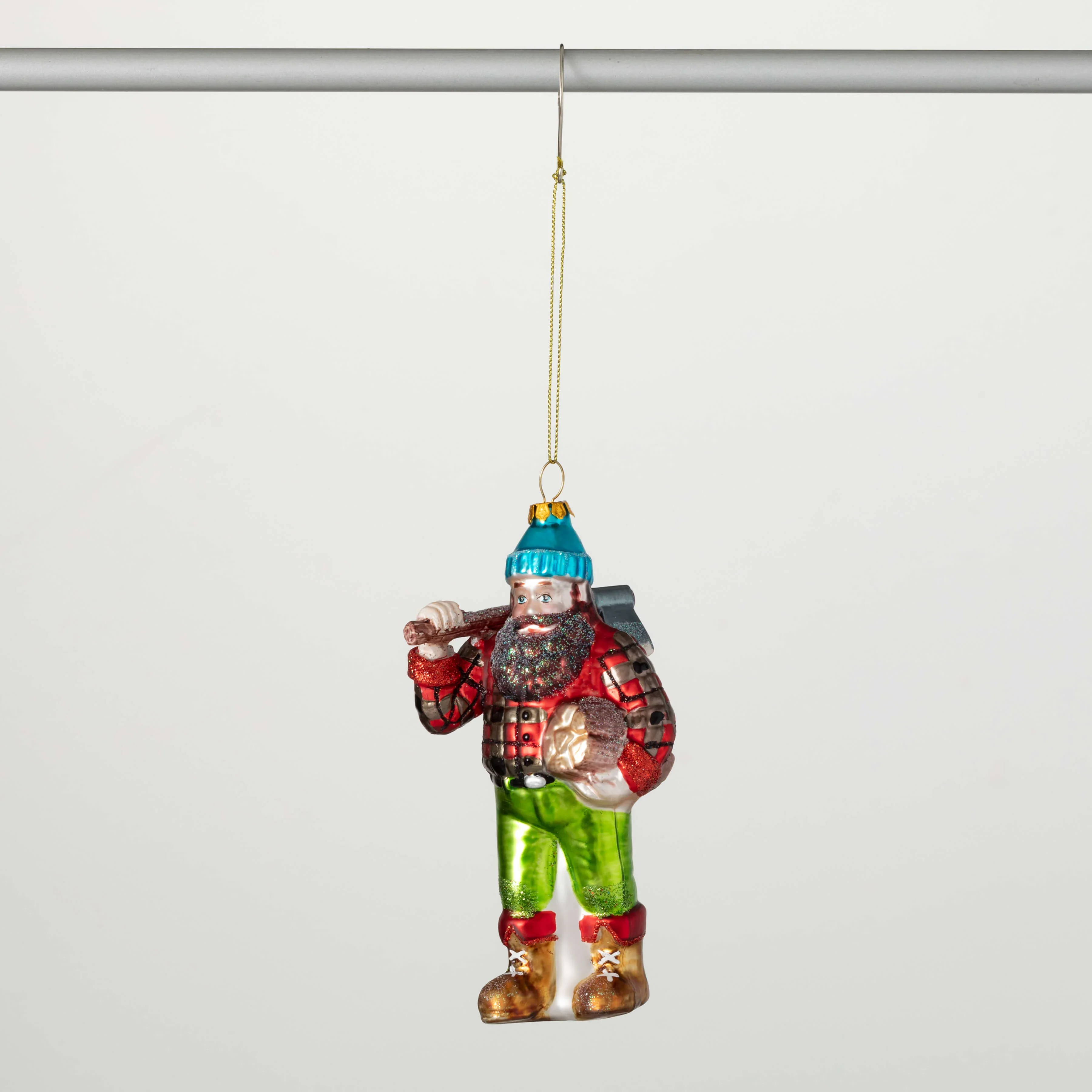 Optimized Lumberjack Glass Ornament Enhanced
