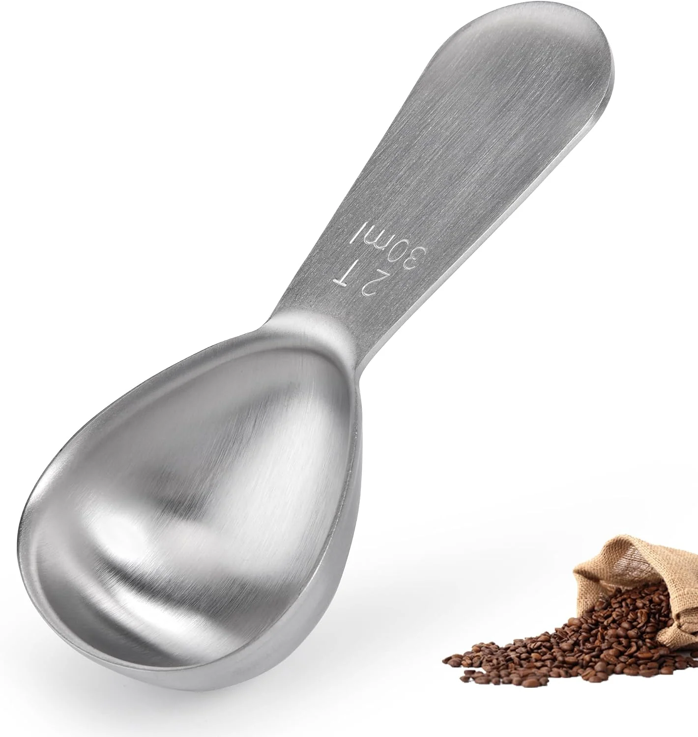 Powerful Doosu Stainless Steel 2 Tablespoon Coffee Scoop for Ground Coffee 30ml 18 8 Food Grade Metal Heavy Duty Measuring Spoon with Short Handle Tbsp Scoop for Coffee Beans Tea Sugar Powder Espresso Breathable