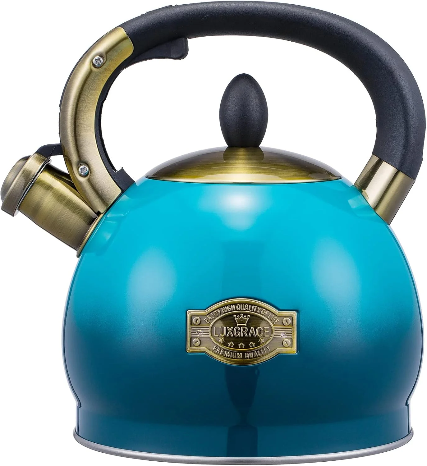Exceptional Whistling Tea Kettle Stove Top Teapot Stainless Steel Teakettle 2.8 Quart Blue Elite