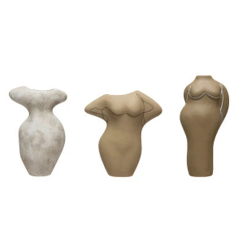 Smooth Terra-cotta Body Vases 3 Colors Set of 3 Classic