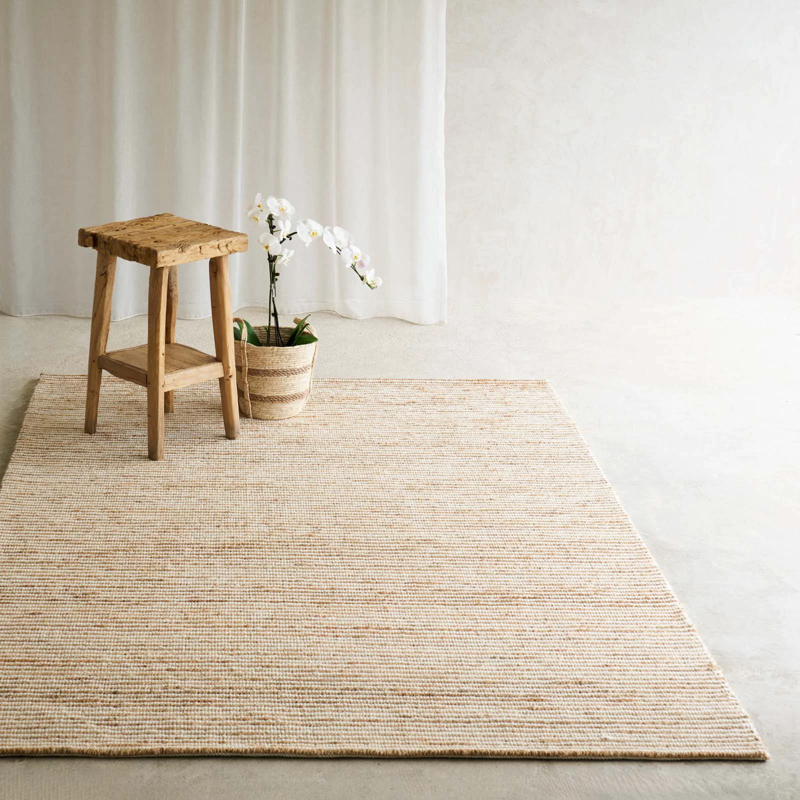 Refined Miri Wool Hemp Rug Natural Casual